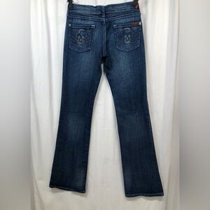 7 for all Mankind Bootcut Lowrise Skull Embroidered Back Pocket Jeans Size 26